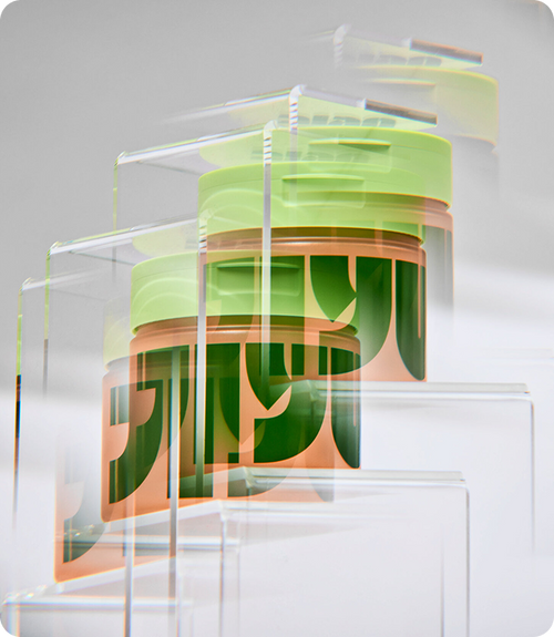 JiYu jars on acrylic display