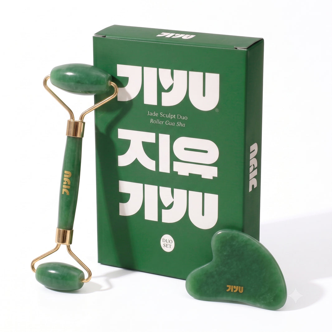 JIYU Jade Gua Sha + Face Roller Set