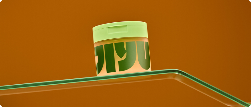 JiYu jar on sculptural orange platform